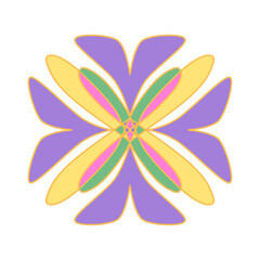 Obraz premium Doodle square ornament ornate decoration illustration elements hand drawn frame border inspired by nature and leaf purple color that can be used for sticker, book, scrapbook, icon, decorative, e.t.c