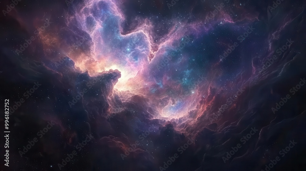Canvas Prints mesmerizing nebula clouds and distant galaxies aweinspiring journey through deep space digital illus
