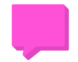 Pink speech bubble, pink speech bubble icon, speech bubble, icon, 3d speech bubble, pink speech bubble on white, bubble, bubble text, for text, element, shape, bubble text png, png, pink icon