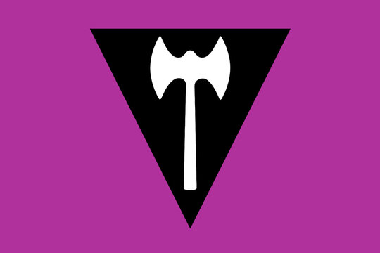 Labrys lesbian pride flag background Illustration