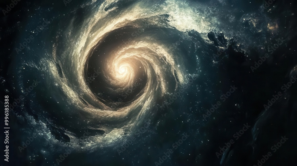 Canvas Prints mesmerizing spiral galaxy with pulsating black hole core cosmic elements spiraling outward deep spac