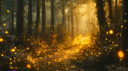 Generative AI, Towering Trees and Firefly-Lit Paths in a Mystical Forest