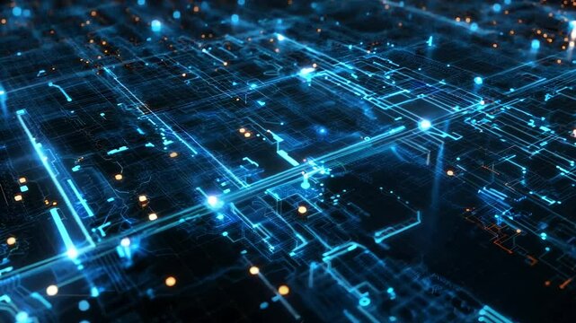Futuristic Digital Circuit Board
