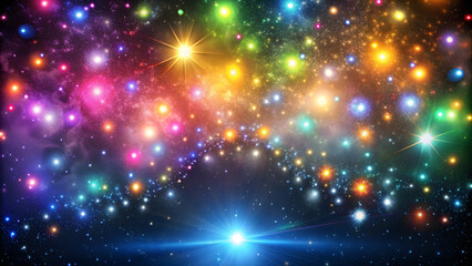 Fototapeta premium Colorful lights of the galaxy shining brightly in a spiritual display, galaxy, spiritual, colorful, lights, vibrant