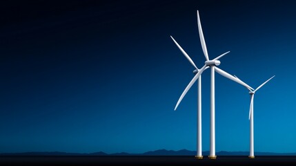 Wind Power at Dusk: A serene and powerful image of wind turbines silhouetted against a twilight sky, highlighting the promise of clean energy and a sustainable future.
