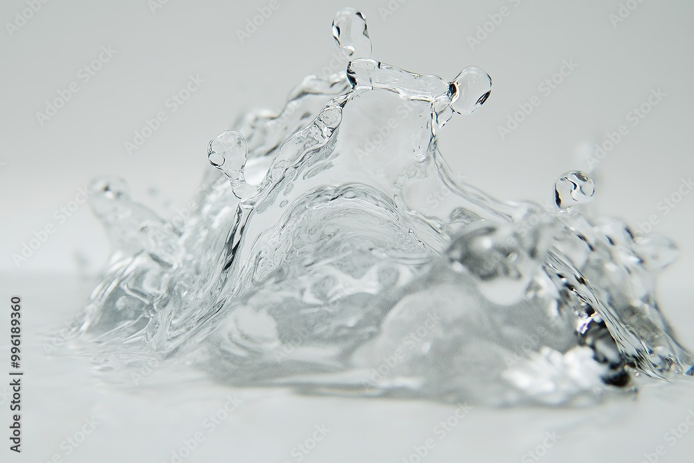 Wall mural water liquid in slow motion on solid white background, single object