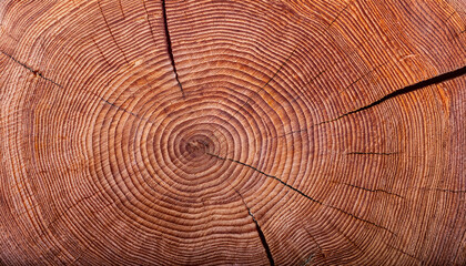 Fototapeta premium Tree rings, showing the circular patterns of growth over time.