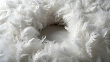 Close up of hole in white feather pillow, feather, pillow, hole, damage, torn, torn fabric, textile, close up, soft, comfort
