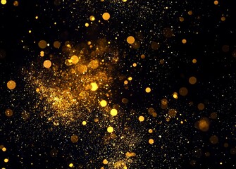 Seamless glitter vintage lights background. gold and black. de focused , isolated on white background, , copy space for text,