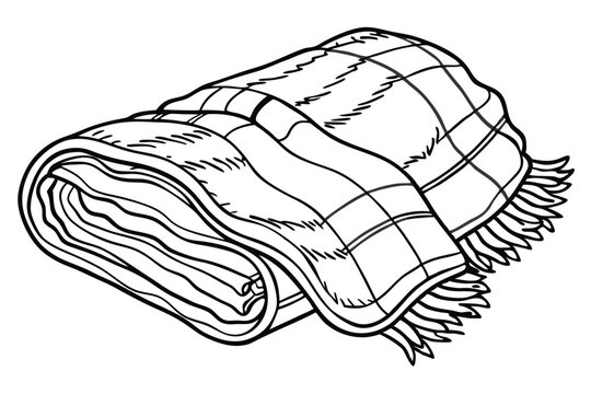 recommend clip art: Blanket vector silhouette line art style
