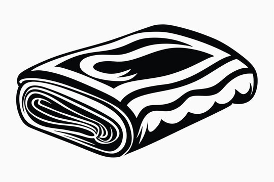 recommend clip art: Blanket vector silhouette line art style