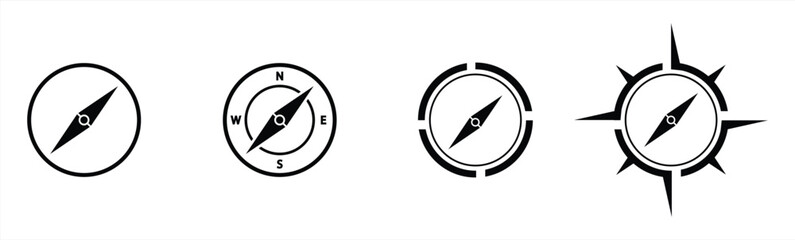 compas icon collection, navigation symbol, wind direction, wind rose icon vector illustration © febrian