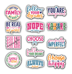 13 12 Motivational sticker design bundle