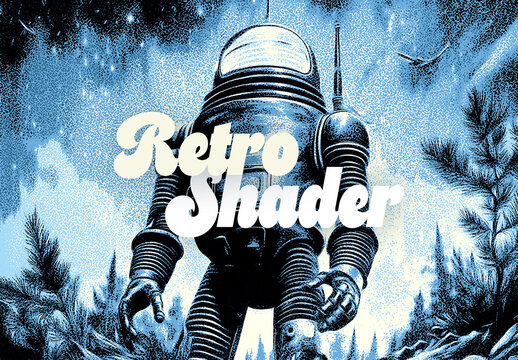 Retro Shader Photo Effect Mockup