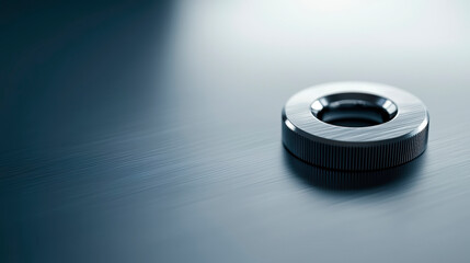 Lock Washer On Smooth Silver Surface For Fastening Applications