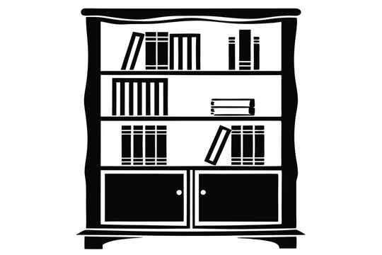 recommend clip art: Book shelf vector silhouette