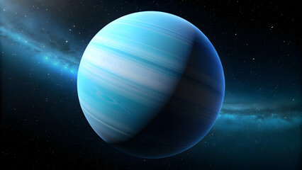 A detailed photo of the Uranus planet showcasing its unique blue hue and mysterious atmosphere, Uranus, planet