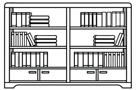 recommend clip art: Book shelf vector silhouette