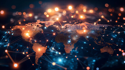 Teamwork, collaboration, synergy, connected dots, global network, digital nomads