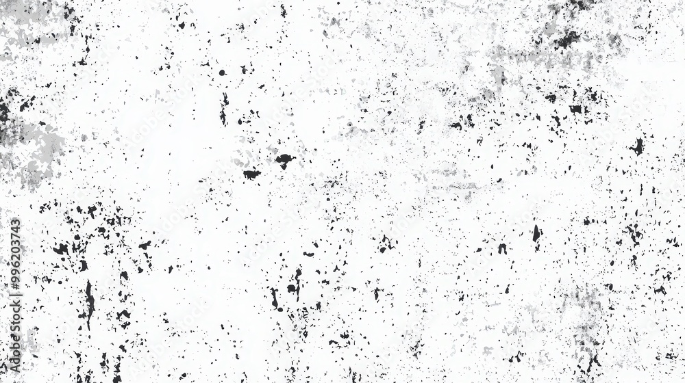 Poster a textured surface features contrasting splatters of black against a white background, perfect for c