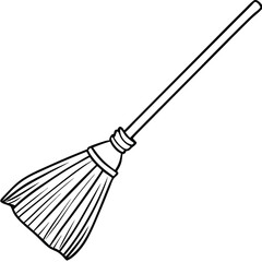 Broom vector silhouette