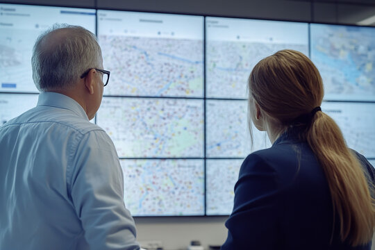 Logistics Team Planning Delivery Routes in Modern Briefing Room - Powered by Adobe