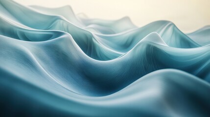 Obraz premium Abstract waves of blue fabric creating a serene effect.