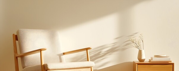 Obraz premium Sleek Mid-Century Modern Living Room - Stylish Open Space with Multi-Functional Furniture and Warm Tones for Optimal Space Utilization