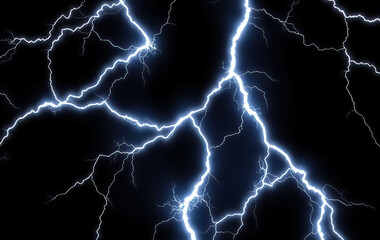 abstract dramatic electric lightning bolts radiating intense energy against dark background
