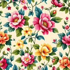 Fototapeta premium vintage wallpaper with flowers 