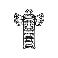 Totem in doodle style. Vector, on a white background