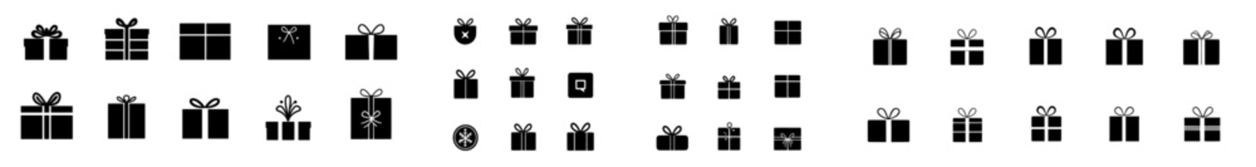 Box icon big set. Christmas gifts collection. Modern gift box icon set.