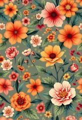 Spring seamless  floral pattern
