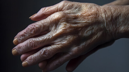 Fototapeta premium Elderly Hands Showcasing Life's Journey Through Time