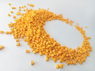Red masterbatch granule, red polypropylene polymer granules, cold cutting type granule texture,...