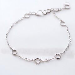 Silver Chain Bracelet with Round Charms.