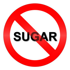 Signe d'interdiction avec le mot "Sugar"