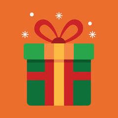 Christmas giftbox vector art illustration.