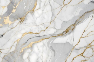 Naklejka premium Smooth, polished marble texture with intricate veining in shades of white, grey, and gold