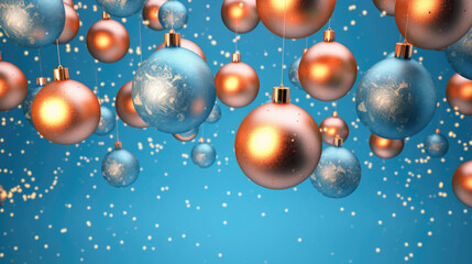 Illustration of christmas balls on a blue background