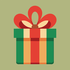 Christmas giftbox vector art illustration.