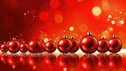 Illustration of christmas balls on a scarlet background