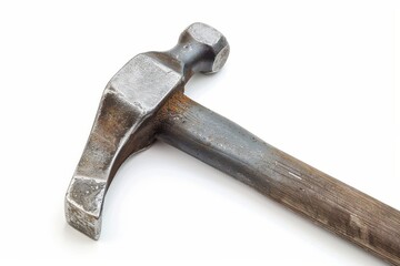 Close up image of hammer on white background