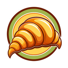 Fototapeta premium Golden Croissant Bakery Logo 