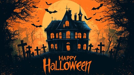 Happy halloween banner or party invitation background