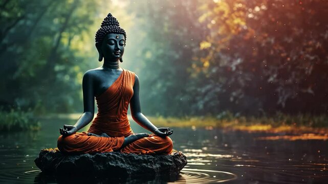 buddha statue in the lotus pond
