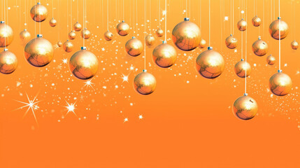 Obraz premium Illustration of christmas balls on a light orange background