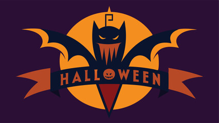 Happy halloween background with pumpkin and bats