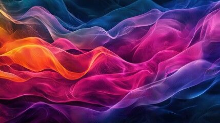 Obraz premium Vibrant Neon Waves of Translucent Color
