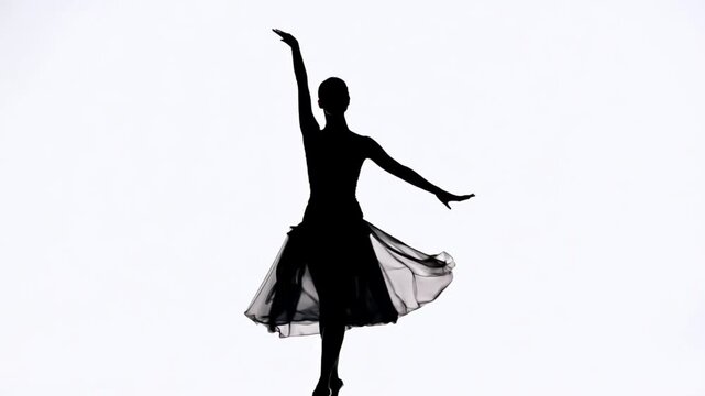silhouette of a dancing girl. generative ai 